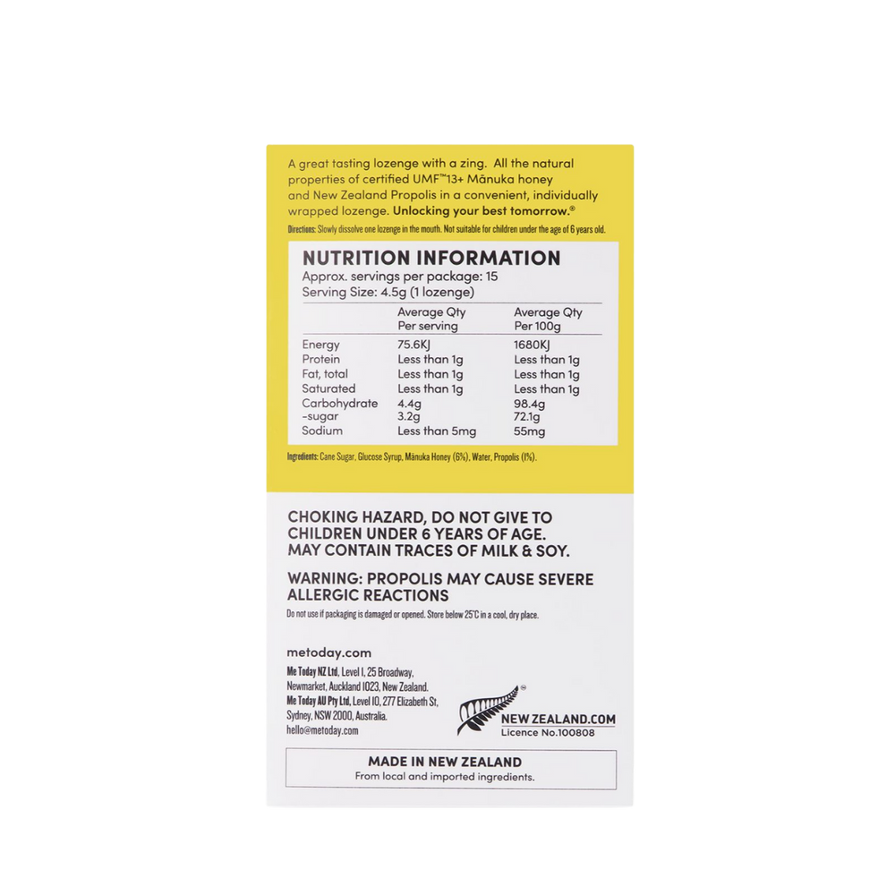 Soothing Propolis and Mānuka Honey Lozenges