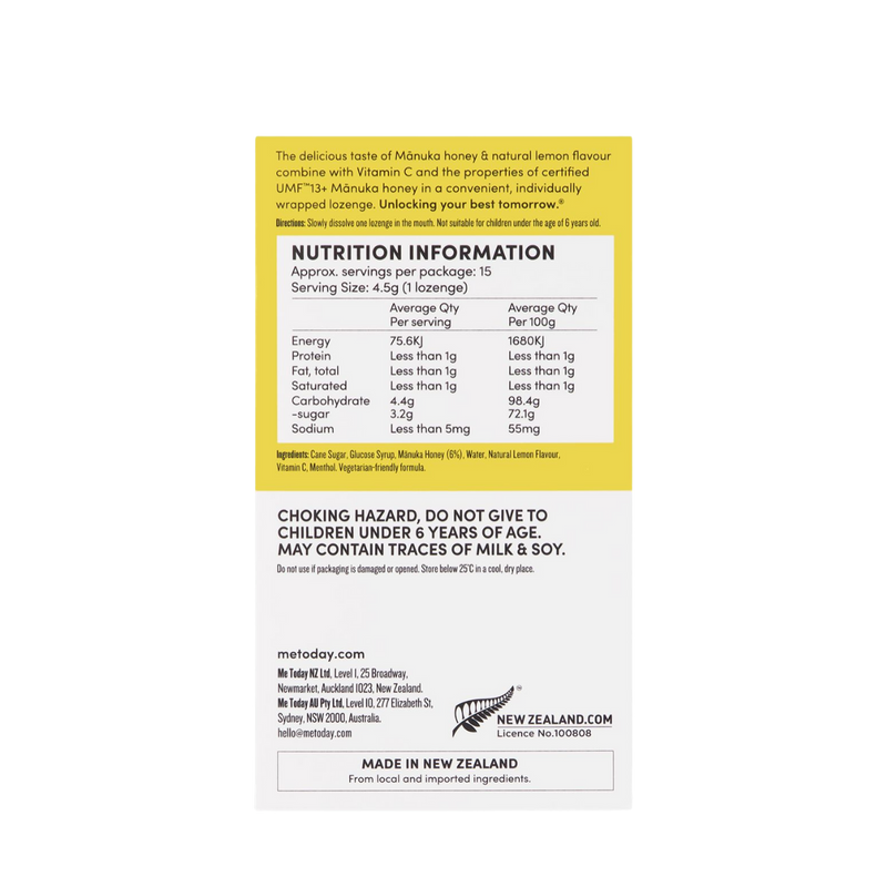 Soothing Lemon and Mānuka Honey Lozenges