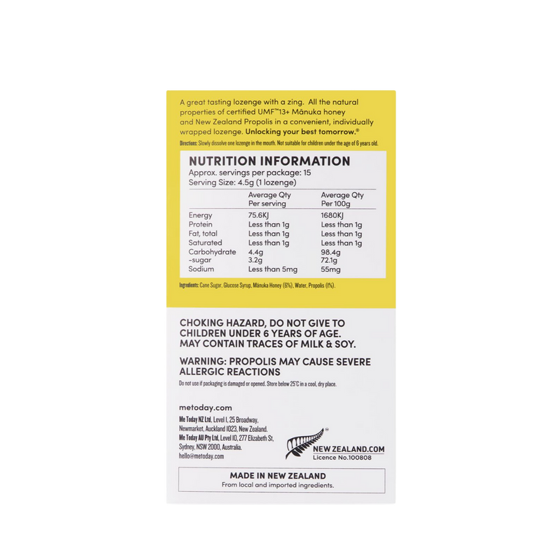 Soothing Propolis and Mānuka Honey Lozenges
