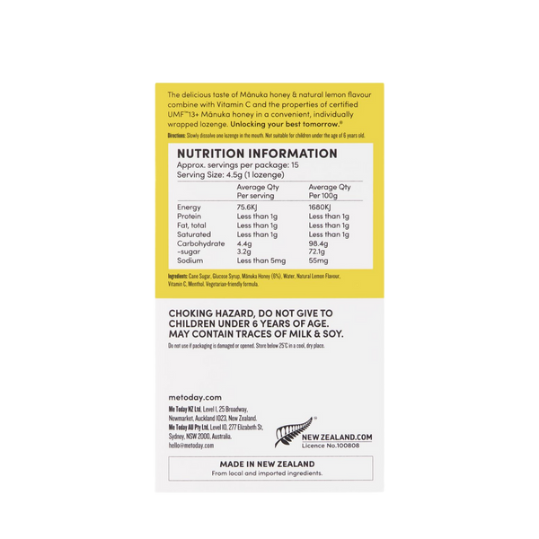 Soothing Lemon and Mānuka Honey Lozenges